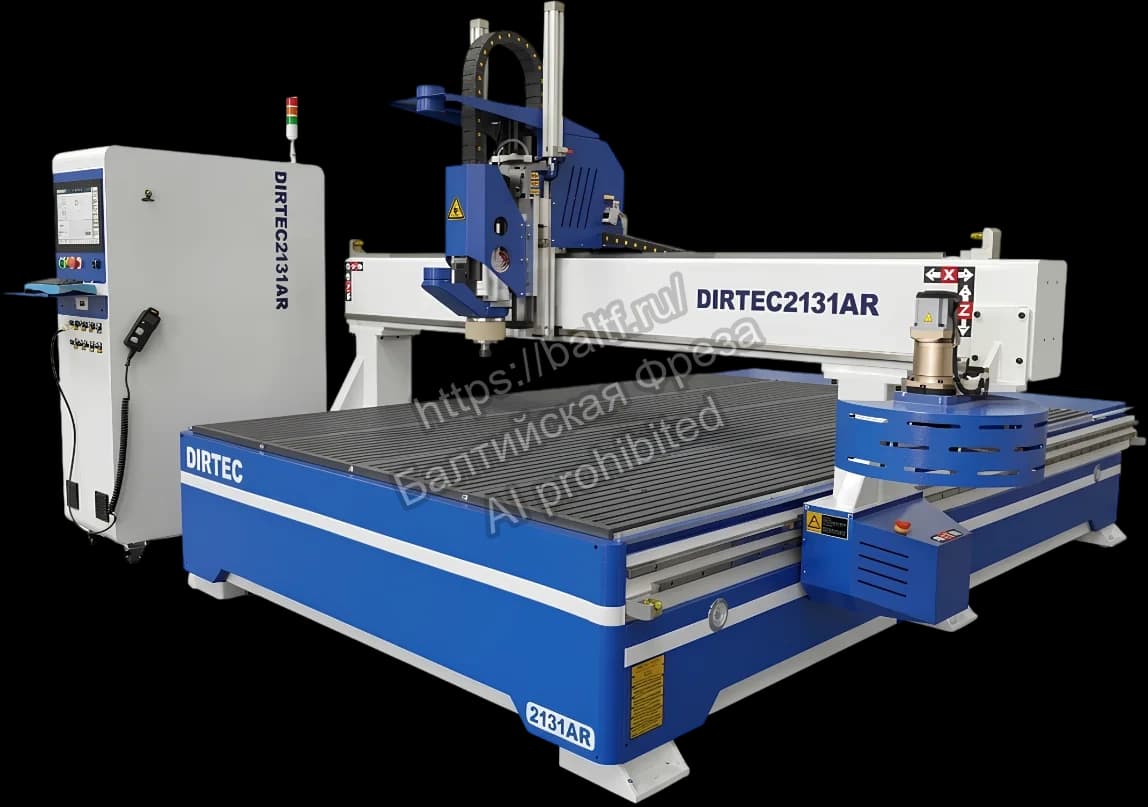 Промышленный фрезерный чпу с автосменой Dirtec 2131AR на производстве БалтФреза